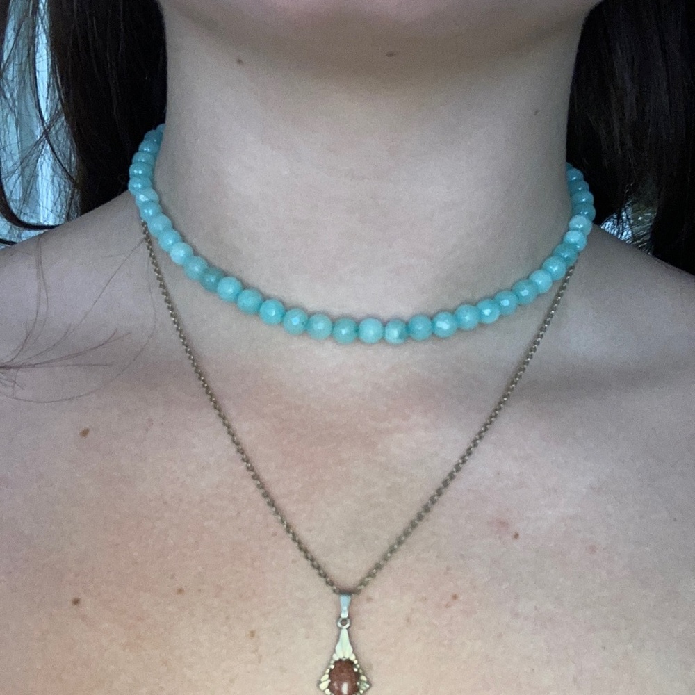 Mint beaded choker